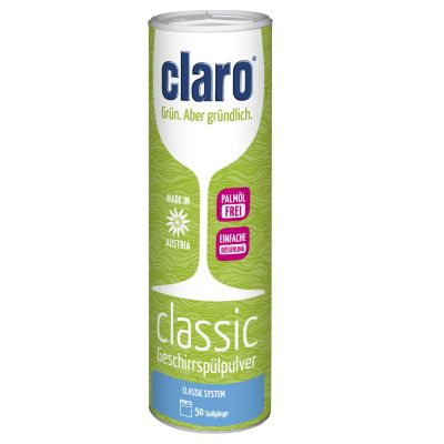 The Claro ECO Classic Dishwasher Powder in its purest form