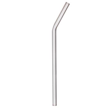 4 Reusable Glass Straws, bent, 23 cm long
