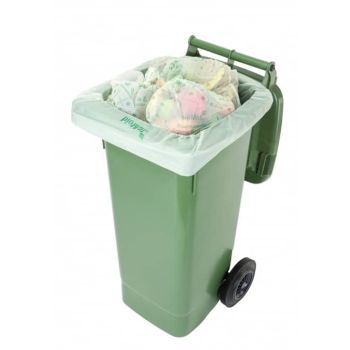 120 Liter Zulu Mülltone ausgekleidet mit 120 Liter Bioabfallsack von BIOMAT